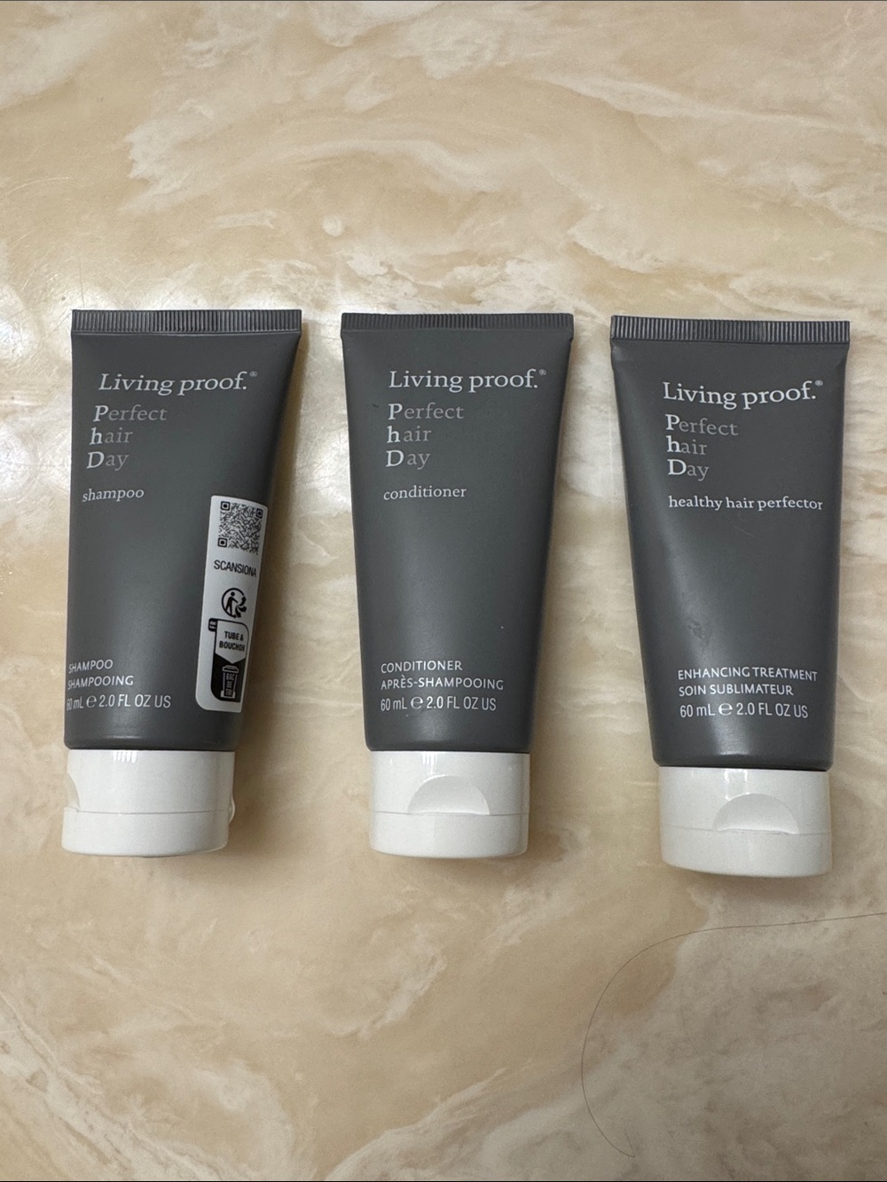 Living proof Perfect Hair Day Travel Set Shampoo + Conditioner + Perfector 2 Oz